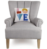 LOVE GRAPHIC WOOL HOOKED PILLOW
