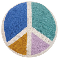 PEACE SHAPED WOOL HOOKED PILLOW