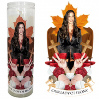 OUR LADY OF IRONY ALANIS MORISETTE CANDLE
