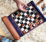 PENDLETON ROLL-UP CHESS + CHECKERS SET