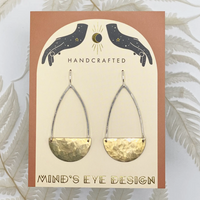 Mixed Metal Semicircle Earrings