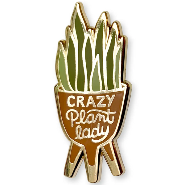 CRAZY PLANT LADY ENAMEL PIN