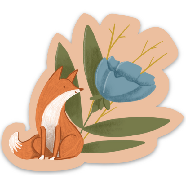 FOX + FLOWERS STICKER