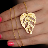 Monstera Adansonii Leaf Necklace