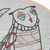 CRESCENT MOON + OWL EMBROIDERY KIT