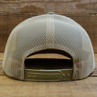 DAD HAT OLIVE WITH OFF-CENTER BIGFOOT PEACE PATCH