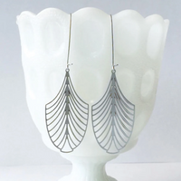 Art Deco Leaf Earrings