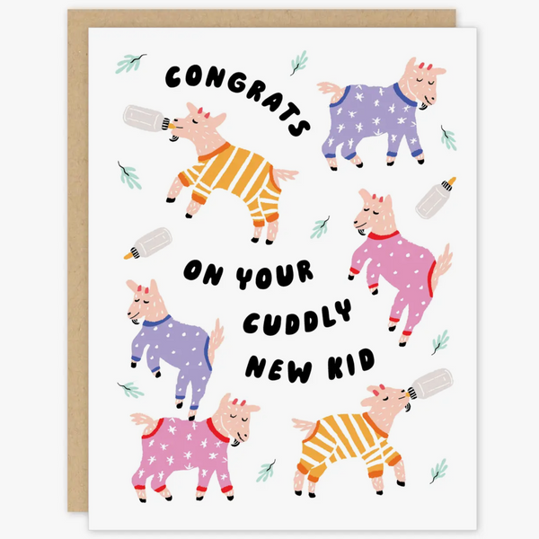 CUDDLY BABY GOATS CARD