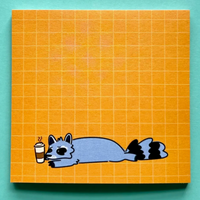 HOMEBODY RACCOON POST IT NOTEPAD