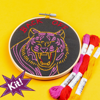 BACK OFF FEMINIST TIGER EMBROIDERY KIT