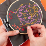 BACK OFF FEMINIST TIGER EMBROIDERY KIT