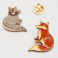 Cute Red Fox Enamel Pin