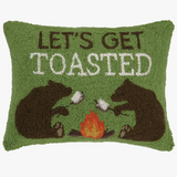LET'S GET TOASTED BEARS WOOL HOOKED PILLOW