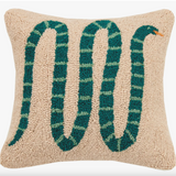 ETHEREAL GARDEN SNAKE WOOL HOOKED PILLOW