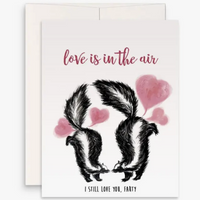 LOVE IN THE AIR SKUNKS VALENTINE'S DAY CARD