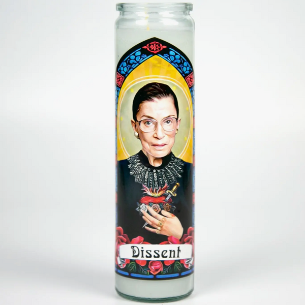 OUR LADY OF DISSENT RUTH BADER GINSBERG SAINT CANDLE