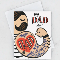 Tattooed Rad Dad Father's Day Card