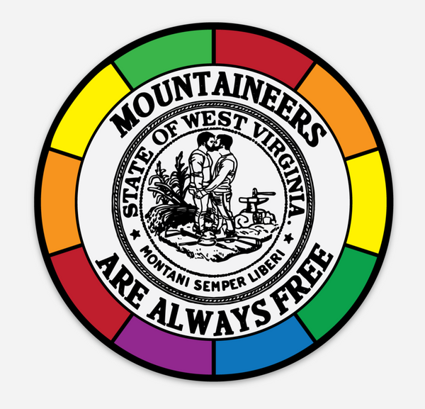 WV MOUNTAINEERS ARE ALWAYS FREE PRIDE STICKER
