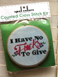NO FUCKS TO GIVE COUNTED CROSS-STITCH KIT