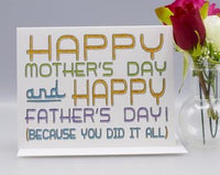 HAPPY FATHER'S DAY & MOTHER'S DAY CARD