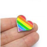 RAINBOW LGBTQ+ PRIDE HEART ENAMEL PIN